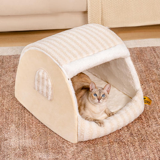 Striped Cosy Cat House - Cosy Retreat